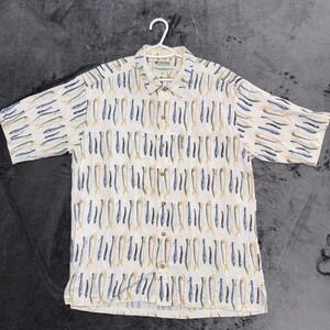 Columbia PFG Mens Large Fish Lure Print Linen Blend Short